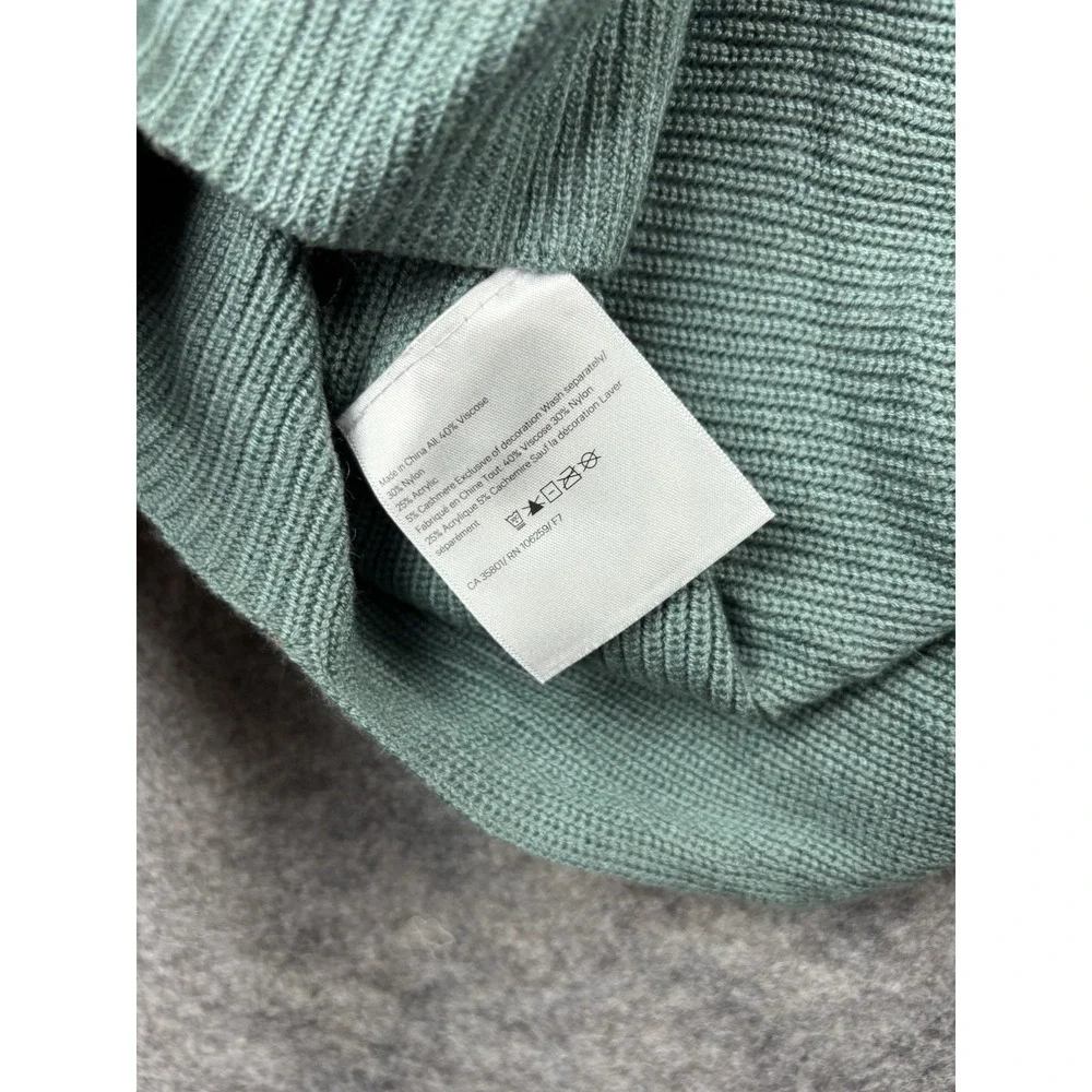 Lululemon Women Cashlu Knit Cashmere Blend Wrap Cardigan Sweater M/L Teal Boho